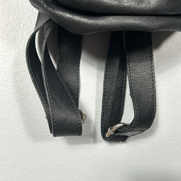 Brandy Melville Black Leather Small Backpack- gently used - Picture 4 of 11